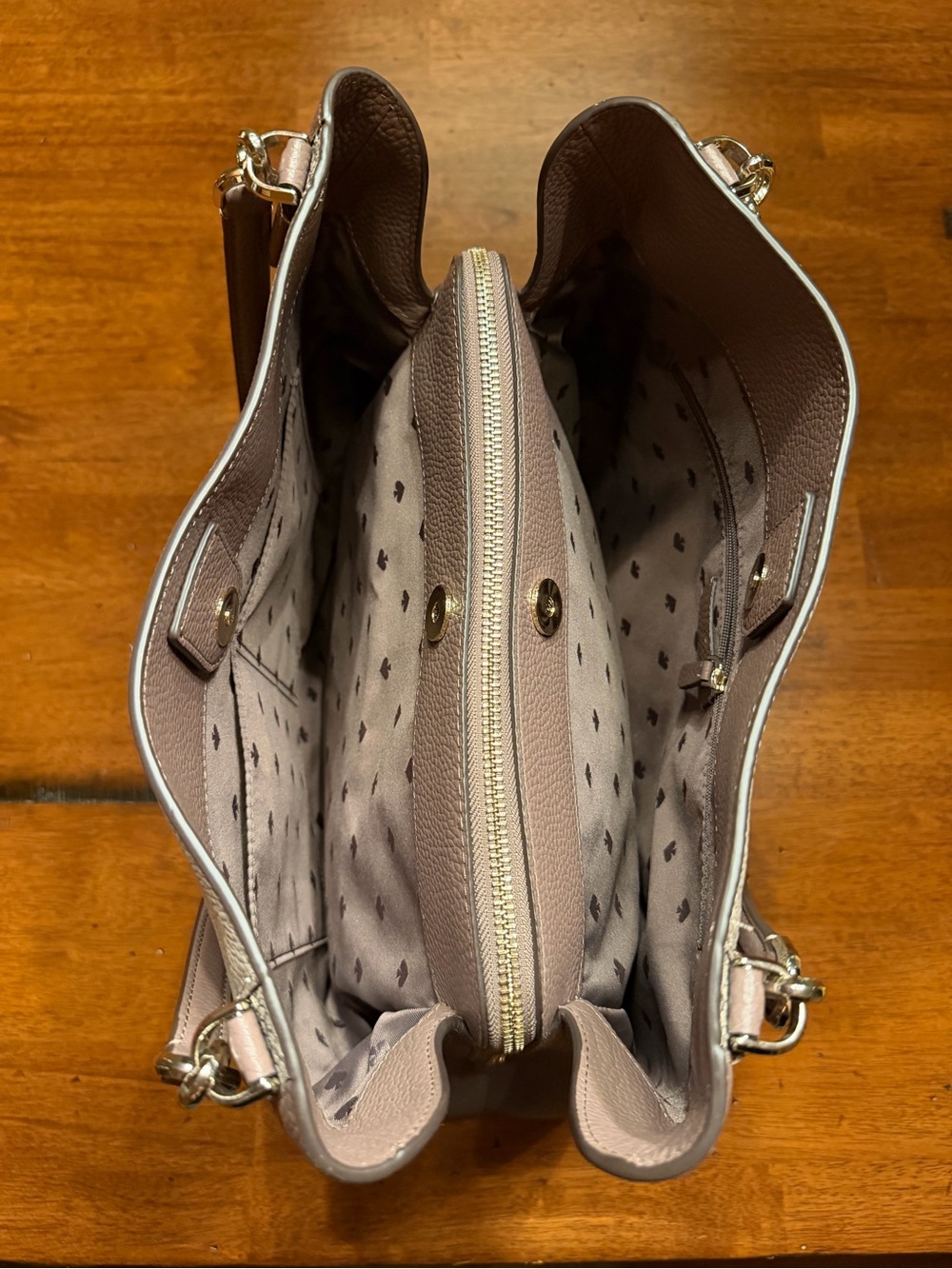 Kate Spade NWOT Color block Pebbled Leather Triple Compartment Tote Snake Print - Picture 9 of 11